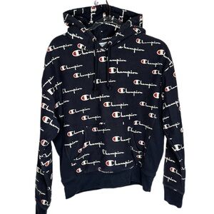 Champion Navy Hoodie Sweater Reverse weave